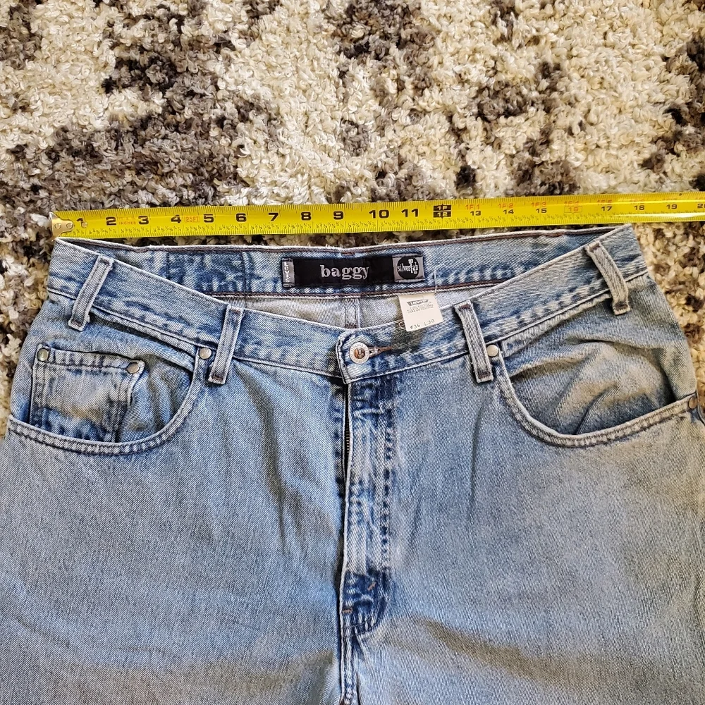 Vintage Levi Baggy Silver Tab Jeans 36x30 - Picture 5 of 7
